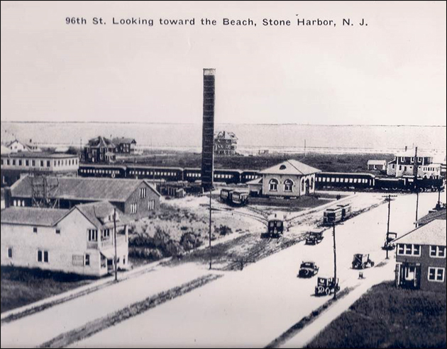 Steam Trains by the Beach, 96th Street Stone Harbor, NJ c1920