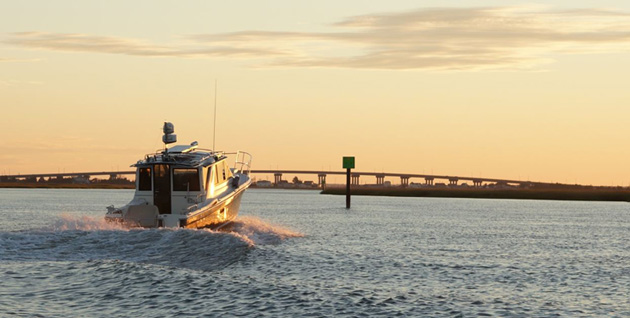 Boat in the  Intra-Coastal Waterway Avalon NJ